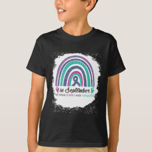 T-shirt En Septembre Nous Portons Violet Et Turquoise Blea