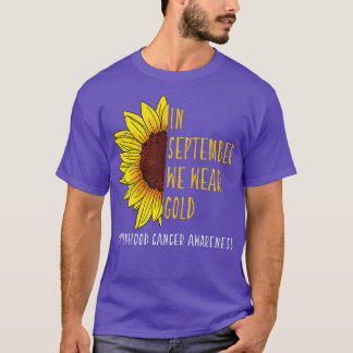 T-shirt En Septembre Porter Gold Enfhood Cancer Sensibilis