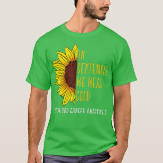 T-shirt En Septembre Porter Gold Enfhood Cancer Sensibilis