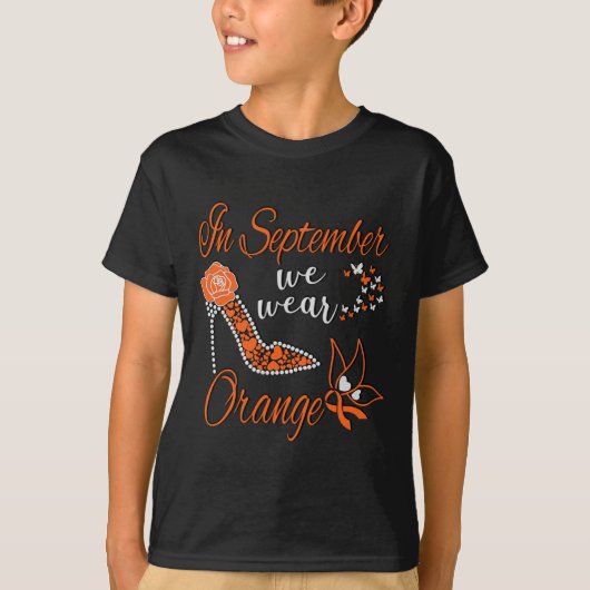 T-shirt En septembre We Wear Orange Leukemia Awareness Mon (Devant)