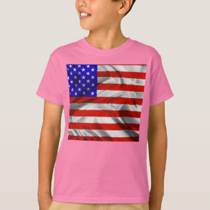 T-shirt en soie de drapeau des Etats-Unis de
