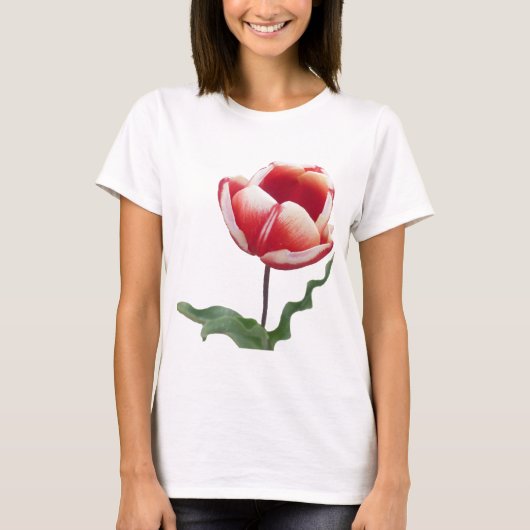 T-shirt en toile Bella Tulip Rouge et Blanc (Devant)