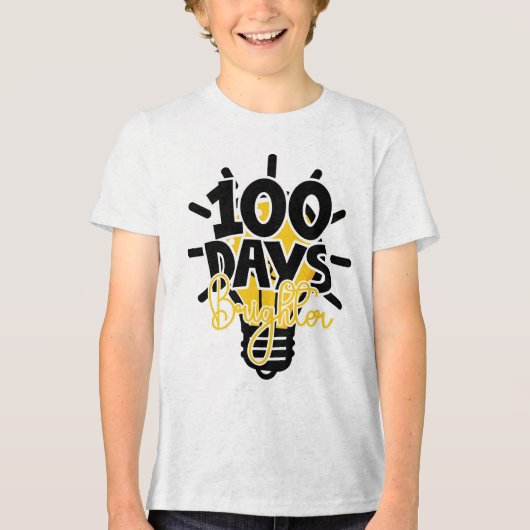 T-shirt En Tri-matière 100 Days Smarter & Brighter School (Recto)