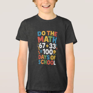 T-shirt En Tri-matière 100 jours d'école 67 Maths Amusant