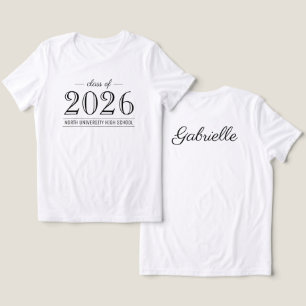 T-shirt En Tri-matière 2022 Elegant Black and White Custom Graduation