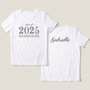 T-shirt En Tri-matière 2022 Elegant Black and White Custom Graduation