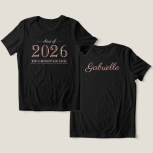 T-shirt En Tri-matière 2022 Elégant Rose Gold Black Custom Graduation