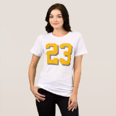 T-shirt En Tri-matière 23 Chemise Personnalisée, Tee Tri-Blend Numéroté (Recto plein)