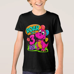 T-shirt En Tri-matière 3e anniversaire Dinosaur Roar Je suis un enfant à