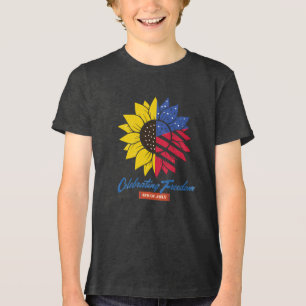 T-shirt En Tri-matière 4 juillet d'illustration du tournesol