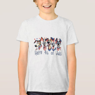T-shirt En Tri-matière 4 juillet. Jour de l'indépendance. Chiens amusants