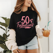 T-shirt En Tri-matière 50 & Fabuleux Parties scintillant rose 50e Anniver