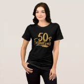 T-shirt En Tri-matière 50 & Fabulous Gold Parties scintillant 50e Anniver (Recto plein)