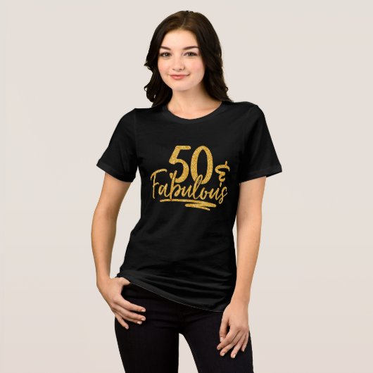 T-shirt En Tri-matière 50 & Fabulous Gold Parties scintillant 50e Anniver (Recto plein)