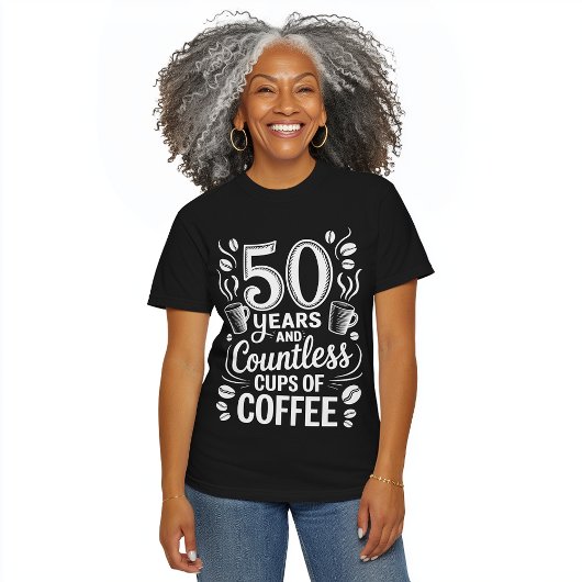 T-shirt En Tri-matière 50 Years and Countless Cups of Coffee 