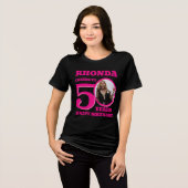 T-shirt En Tri-matière 50e anniversaire double face photo nom rose (Recto plein)