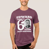 T-shirt En Tri-matière 60e anniversaire photo et nom texte blanc (Recto)