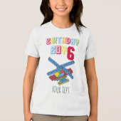 T-shirt En Tri-matière 6 ans | Bâtiment Bâtiment Anniversaire personnalis (Recto)