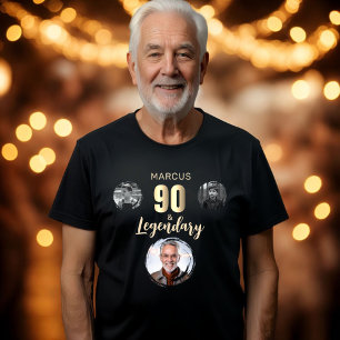 T-shirt En Tri-matière 90 & Légendaire 3 Photos Or 90e Anniversaire
