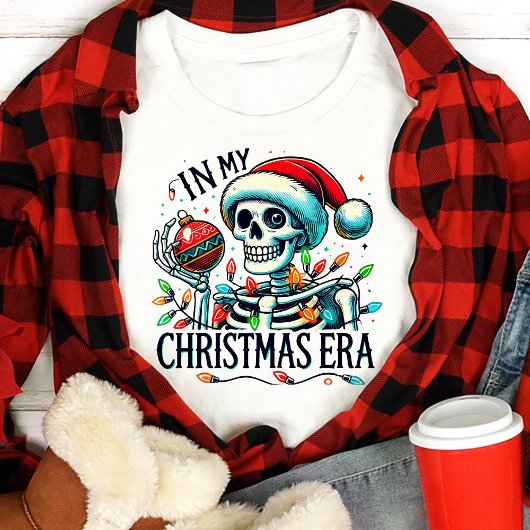 T-shirt En Tri-matière À mon époque de Noël Festive Squelette