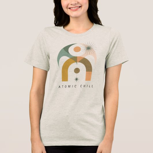 T-shirt En Tri-matière Abstract Geometric Mid-Century Modern Boho Art  (Recto)