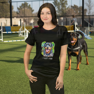T-shirt En Tri-matière Abstract Water Color Rottweiler Family Pet