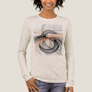 T-shirt En Tri-matière Abstrait Anthracite Grey Sienna Art moderne fracta
