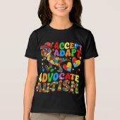 T-shirt En Tri-matière Accepter Adapt Advocate Sensibilisation sur l'auti (Recto)