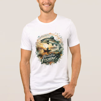 T-shirt En Tri-matière Accro à la pêche Soleil du pêcheur à l'aquarelle v