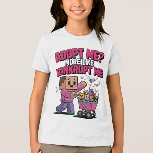 T-SHIRT EN TRI-MATIÈRE ADOPT ME (Recto)
