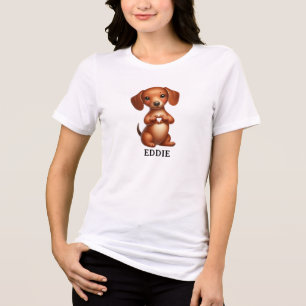 T-shirt En Tri-matière Adorable dachshund créant un cœur avec ses pattes