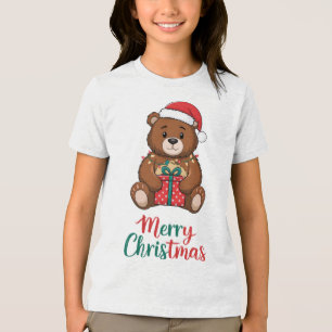 T-shirt En Tri-matière Adorable ours de noël - Merry Christmas