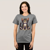 T-shirt En Tri-matière Adorable Tabby Kitten Aux Yeux Bleus (Recto plein)