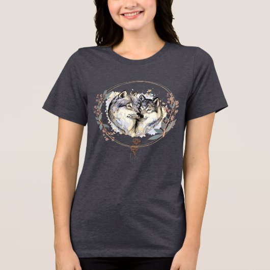 T-shirt En Tri-matière Affection sauvage - Les loups dans l'amour Illustr (Recto)