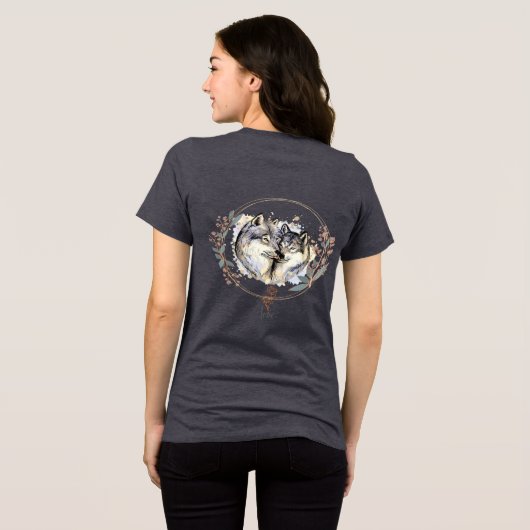 T-shirt En Tri-matière Affection sauvage - Les loups dans l'amour Illustr (Verso intégral)