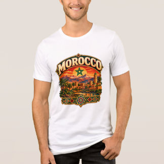 T-shirt En Tri-matière Affiche de voyage vintage montagne Marocaine Maroc