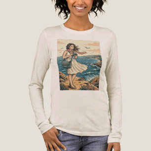 T-shirt En Tri-matière Affiche illustrée de photographie de voyage côtièr