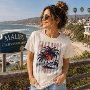 T-shirt En Tri-matière Affiche vintage de Malibu Californie