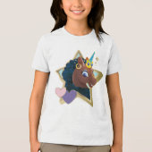 T-shirt En Tri-matière Afro Unicorn étoile magique (Recto)