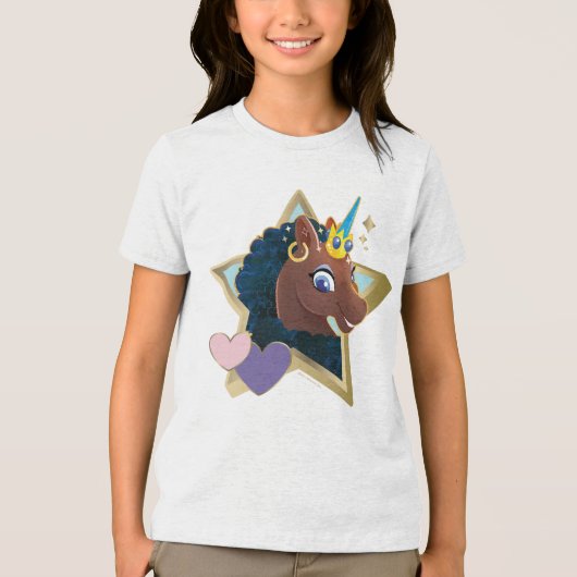 T-shirt En Tri-matière Afro Unicorn étoile magique (Recto)