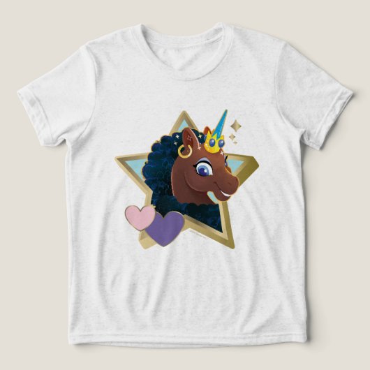 T-shirt En Tri-matière Afro Unicorn étoile magique (Design Recto)