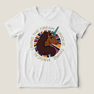 T-shirt En Tri-matière Afro Unicorn Living the Dream Design
