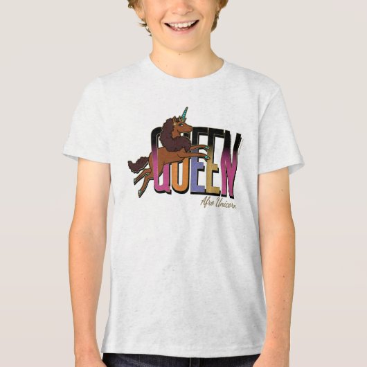 T-shirt En Tri-matière Afro Unicorn Queen Design (Recto)