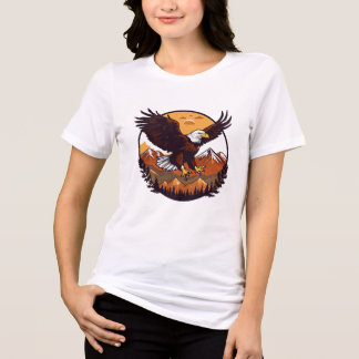 T-shirt En Tri-matière 🦅 Aigle Majestueux Coucher de Soleil – T-Shi Tri-