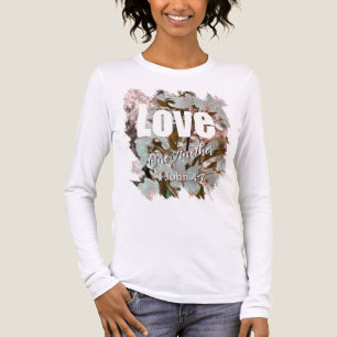 T-shirt En Tri-matière Aimez-vous les uns les autres Cerisier en fleurs