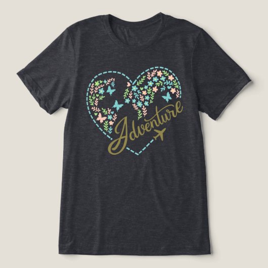 T-shirt En Tri-matière Airplane Mode Adventure Heart Graphic for Women (Design Recto)