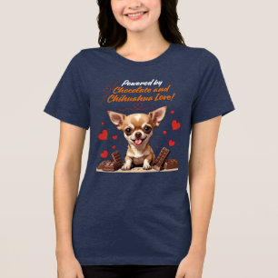 T-shirt En Tri-matière Alimenté par l'amour du chocolat et des Chihuahua