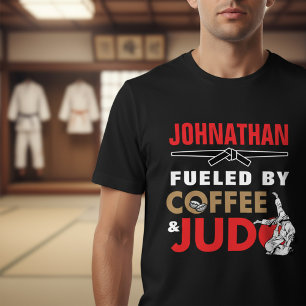 T-shirt En Tri-matière Alimenté par le café et le judo Drôle et cool