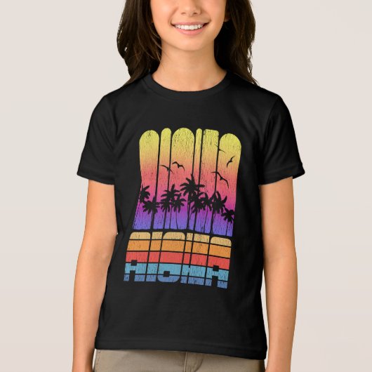 T-shirt En Tri-matière Aloha Palm Trees Tropical Retro Family Matching (Recto)