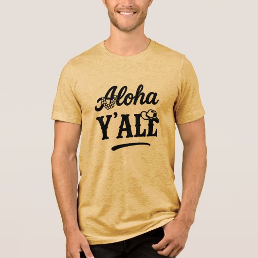 T-shirt En Tri-matière Aloha Y'all Funny Hawaiian Texan Saying (Recto)